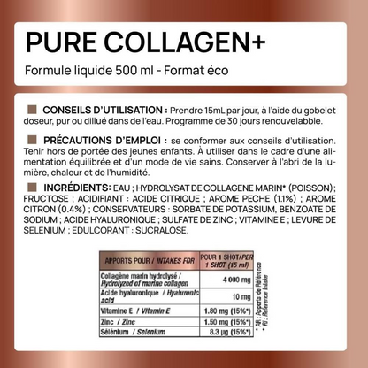 PURE COLLAGEN+ Goût pêche-citron (500ml)